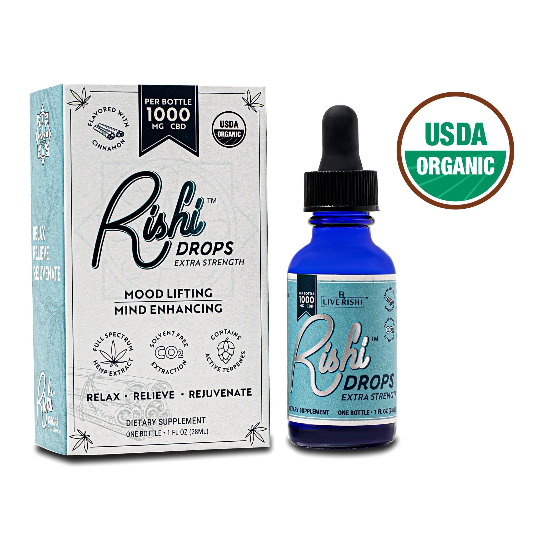 Rishi Drops Full Spectrum CBD - Cinnamon (1000 mg)