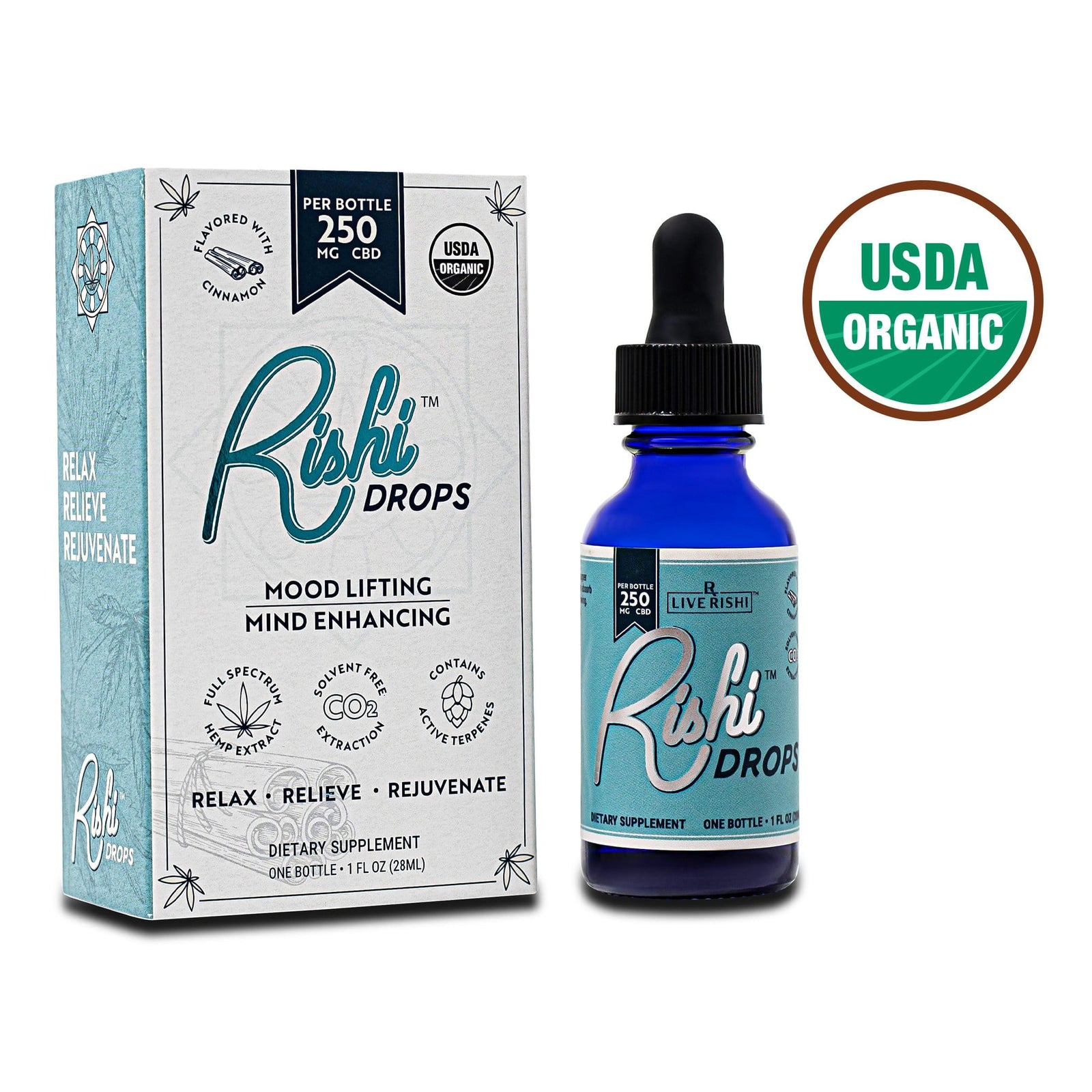 Rishi Drops Full Spectrum CBD - Cinnamon (250 mg)